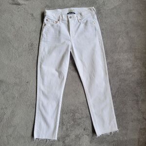 Citizens Of Humanity Premium Vintage Mid Rise Slim Jeans Raw Hem  Sz 25 White